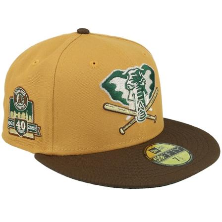 New Era - MLB Beige fitted Cap - Oakland Athletics Colossus 59FIFTY Panama/Tan/Dark Green Fitted @ Hatstore