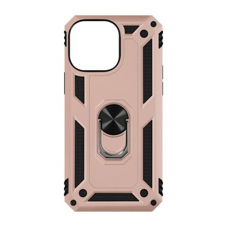 Coque iPhone 14 Pro Max - AVIZAR - Hybride Antichoc - Bague Support Vidéo - Roséguld - Bi-matière