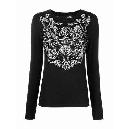 Love Moschino Long Sleeve Tops Sort, Dame