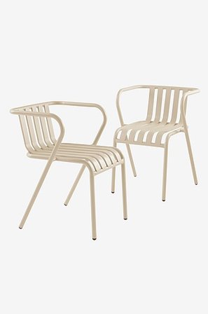 Jotex - Armlehnenstuhl 2er-pack Ecru - NERJA - Kaufe Gartenstühle und -hocker bei Jotex