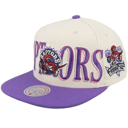 Mitchell & Ness - Toronto Raptors Across The Board Hwc Cream/Purple Snapback Snapback Beige Cap - NBA @ Hatstore