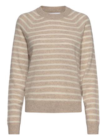 Boston O-Neck Stripe 6304 Villapaita Beige Samsøe Samsøe