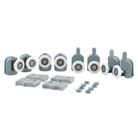 Hjul til dusjkabin / Dusjdør - 8 stk grå