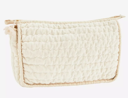 Madam Stoltz Quiltet Toalettveske Ecru 30xH20