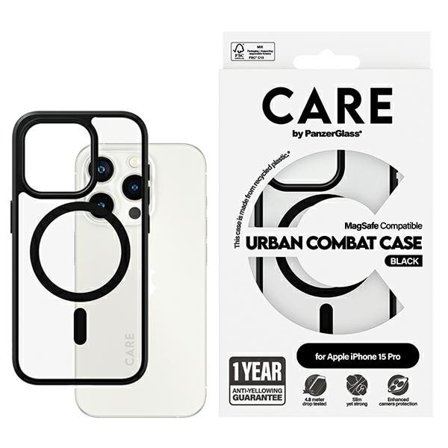 CARE by PanzerGlass Urban Combat Case MagSafe til iPhone 15 Pro - Sort