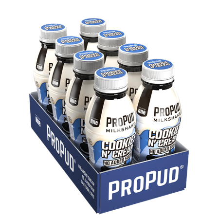 8 x ProPud Protein Milkshake, 330 ml, Cookies and Cream