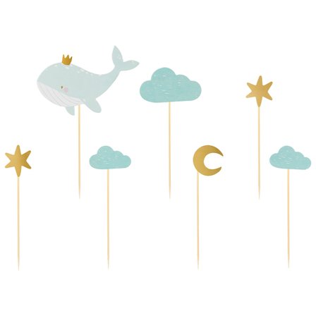 Val Baby Shower Tårtdekorationer 7-delar - Baby Shower Dekoration - Kalaslagret.se