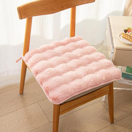 Firkantet Pude i Kunstpels, Plys Kaninstol Pude, Vinter Spisestol Pude, Komfortabel Sækkestol Gulvmåtte til Kontor, Skridsikker Bagside