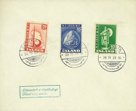 Island 1939 - AFA 206-208 - FDC