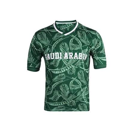 Sports Saudi Football T-shirt – Jersey Style Short Sleeve Sports National Football Team Graphic Sports T-shirt, XL