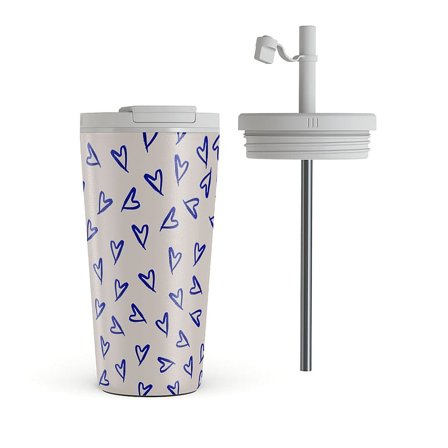 BURGA Termokop med Låg / Sugerør sæt Love Me Right 500 ml, Sport & Velvære, Drikkedunke & Shakers, Drikkedunke