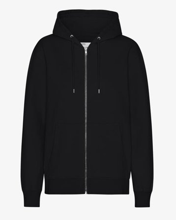 Classic Organic Zip Hood - Deep Black
