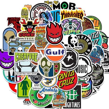 50 stk. Skateboard-klistermærker, Skateboading Pack-klistermærker Drenge Piger Decal Vandtæt klistermærke