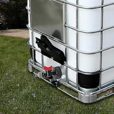 Helt ny 1000 liters IBC vandtank med S60x6 adapterventil og 3/4-yvan (kun hane) [alj]