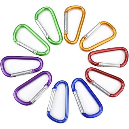 Almi 10 kpl Suuri Karabiner D-rengas Klipsi Koukku Kestävä Avaimenperä Retkeilytarvikkeet Lahja