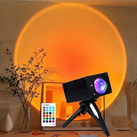 Solnedgångslampa, LED USB-projektor 16 färger Regnbåge Solnedgångsprojektionslampa Lämplig