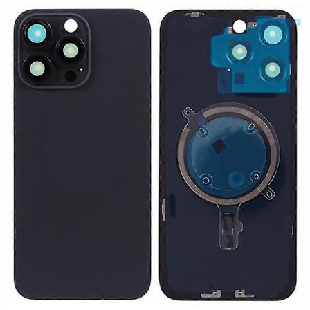 Kompatibel med iPhone 15 Pro Batterideksel med Støtte + Kameralinsebeskyttelse (Ingen Logo)