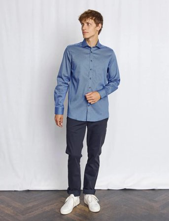 Bruun & Stengade Bs Shohei Slim Fit Shirt - Blue - 45