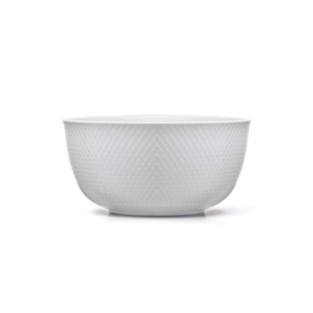 Lyngby porcelæn Rhombe serveringsskål Ø 22 cm. - Hvid | KitchenOne