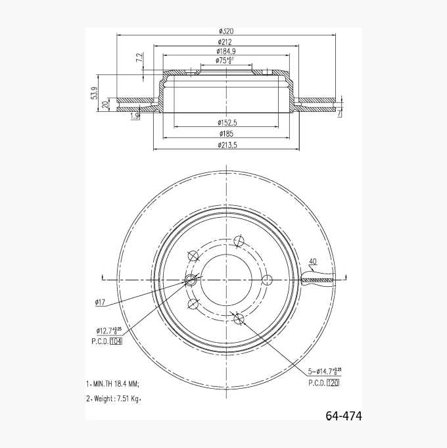 Bromsskiva belagd - Biltema
