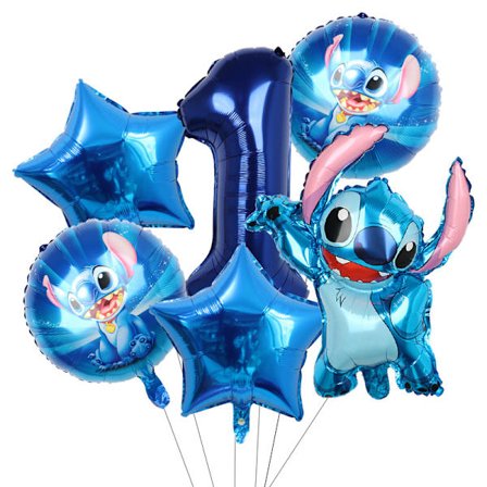 6 kpl Lilo & Stitch Juhlapallot 30" Numero Ilmapallot Set Baby Shower Syntymäpäiväjuhlat Koristeet Lelut Lahjat Tarvikkeet Sininen B