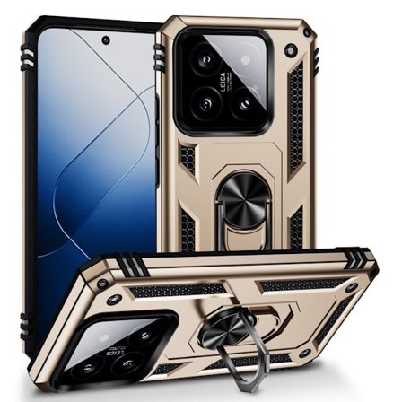 SKALO Xiaomi 14 5G Armor Hybrid metal ring cover - Guld