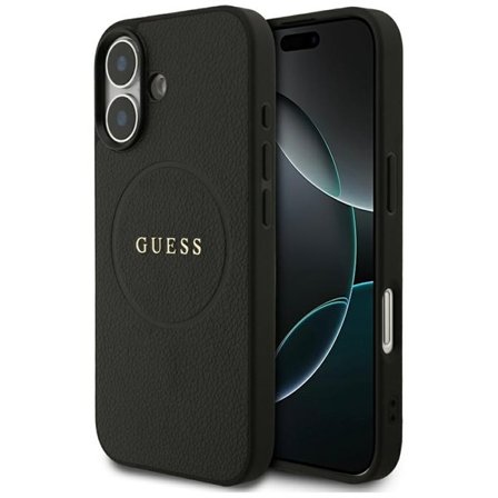 Guess MagSafe-etui med kornet ring for iPhone 17 - svart