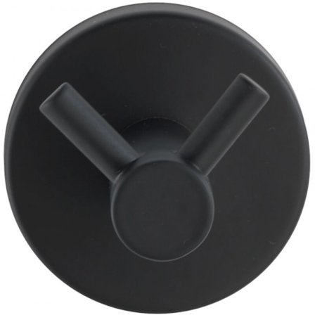 2 kpl virkattu seinäteline pyyhekoukulle musta, virkattu naulakko m