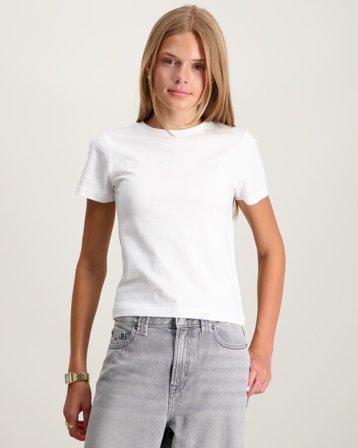 LMTD NLFFAVE SS SHORT XS TOP Hvit T-skjorter Jente - Kids Brand Store