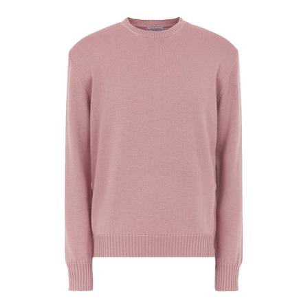 Ballantyne Round-neck Strik Pink, Herre Strik, Størrelse: M