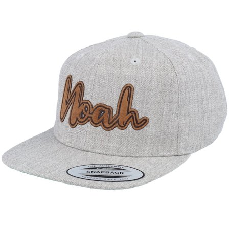 Kiddo Cap - Grå snapback Kasket - Kids Noah Engraved Patch Heather Grey Snapback @ Hatstore
