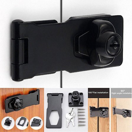 Låshasp och bygel & nycklar Hänglås Skåp Skjul Garage Lås Kraftigt