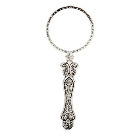 3X Förstoringsglas Optisk Lins Handhållet Förstoringsglas Silver Metallhandtag