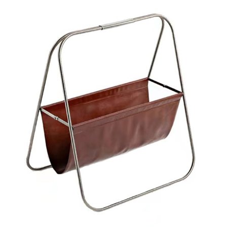 Rustfrit stål læder stabil stærk gulvstående avis magasinholder