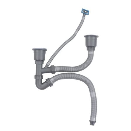 Avløpssett for vask med doble slanger, hurtigtømming, utvidbar, flere deodoranter, universelt avløpssett for vask