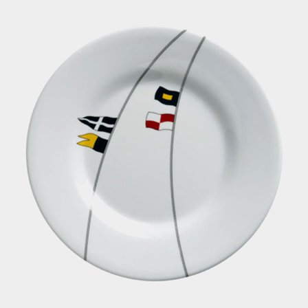 Marine Business Regata melamine side plates, non-slip, white/patterned, 20 cm, 6-pack