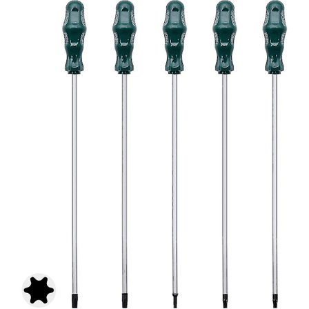 Ekstra lange Torx-skrutrekkersett, 5 stk 12 tommers magnetiske Torx-skrutrekkersett, T15 - T30 (t15,t20,t25,t27,t30) Magnetisk Torx-driver 