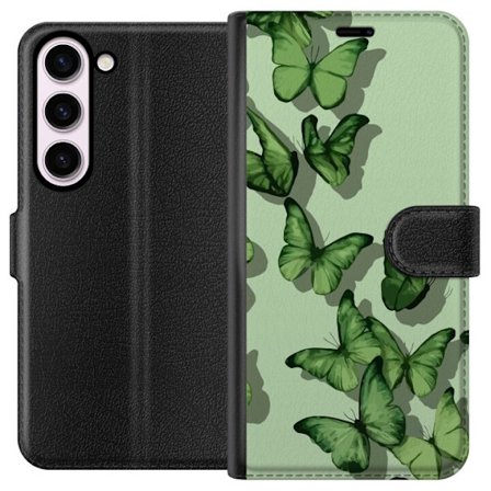 Yhteensopiva Lompakkokotelo Samsung Galaxy S23 Vihreät Perhoset