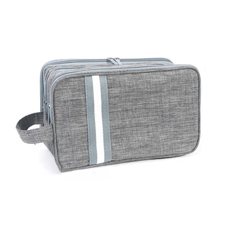 1 stk. grå, Toilettaske til mænd og kvinder, Stor multifunktionel vandtæt kosmetiktaske, Rejsetoilettaske/Organisationspose