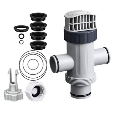 Avloppsventilkåpa för plastpool med O-ringar och delad slangkolvenhet
