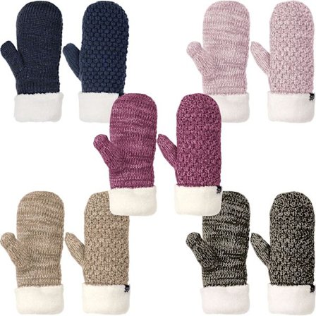 Jack Wolfskin Womens Highloft Stickade Sherpa Fodrade Vinterhandskar Vantar