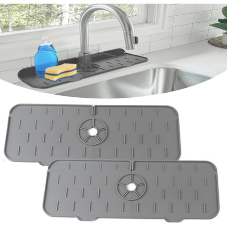 Kran Handfat Stänkskydd, Silikon Handfat Kranmatta, Köksblandare Stänkfångare, Kran Droppskydd Stänk Bänkmatta för köksbadrum (2