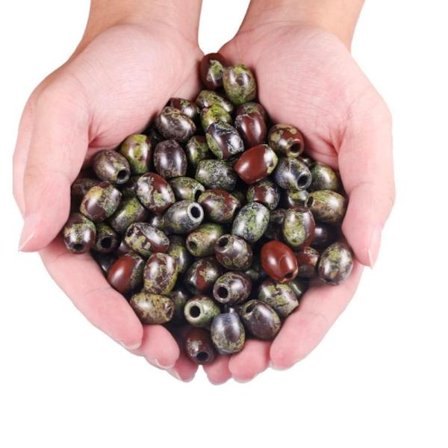 15 st Dragon Blood Stone Barrel Lösa stenpärlor Stort hål