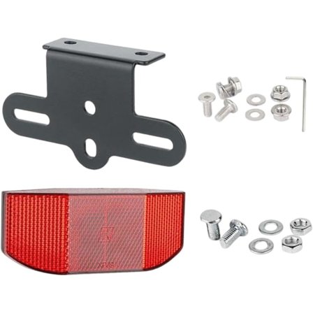 1 st Cykel Baklampa, Cykel Bakre Reflex, Säkerhetsvarning med Monteringsplatta Reflekterande Cykel Bakre Pakethållare Reflex, Cykeltillbehör