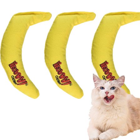 Katteurt Legetøj Bananform Lærredsmateriale Interaktivt Legetøj Egnet til Katte (3 stk.)
