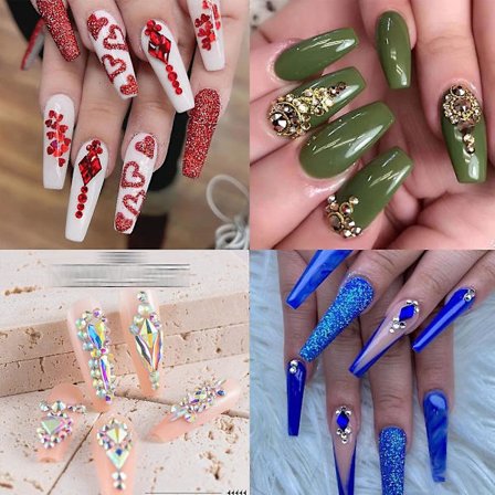 Kynsikoristeet Kristallit Jalokivet Monimuotoisia