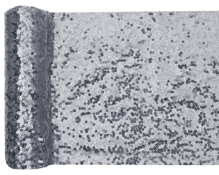 Dug (løber) pailletter sølv 19x300 cm