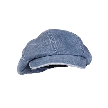Trendy Vintage Vasket Denim Beret Hatt med Solskjerm
