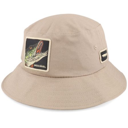 Skillfish - Beige bucket Hatt - Grisjävel Dark Khaki Bucket @ Hatstore