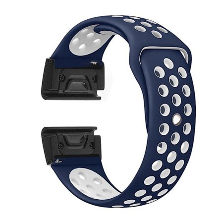 Garmin Fenix 5 tvåfärgat klockband av silikon - Babyblå / Vit